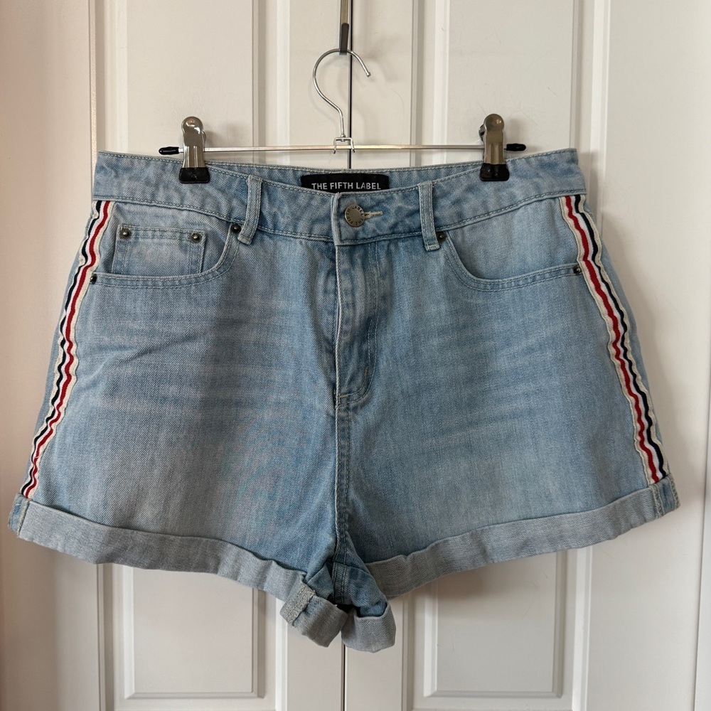 THE FIFTH LABEL Piped Up Denim Shorts | Size 28/29 (labelled large)